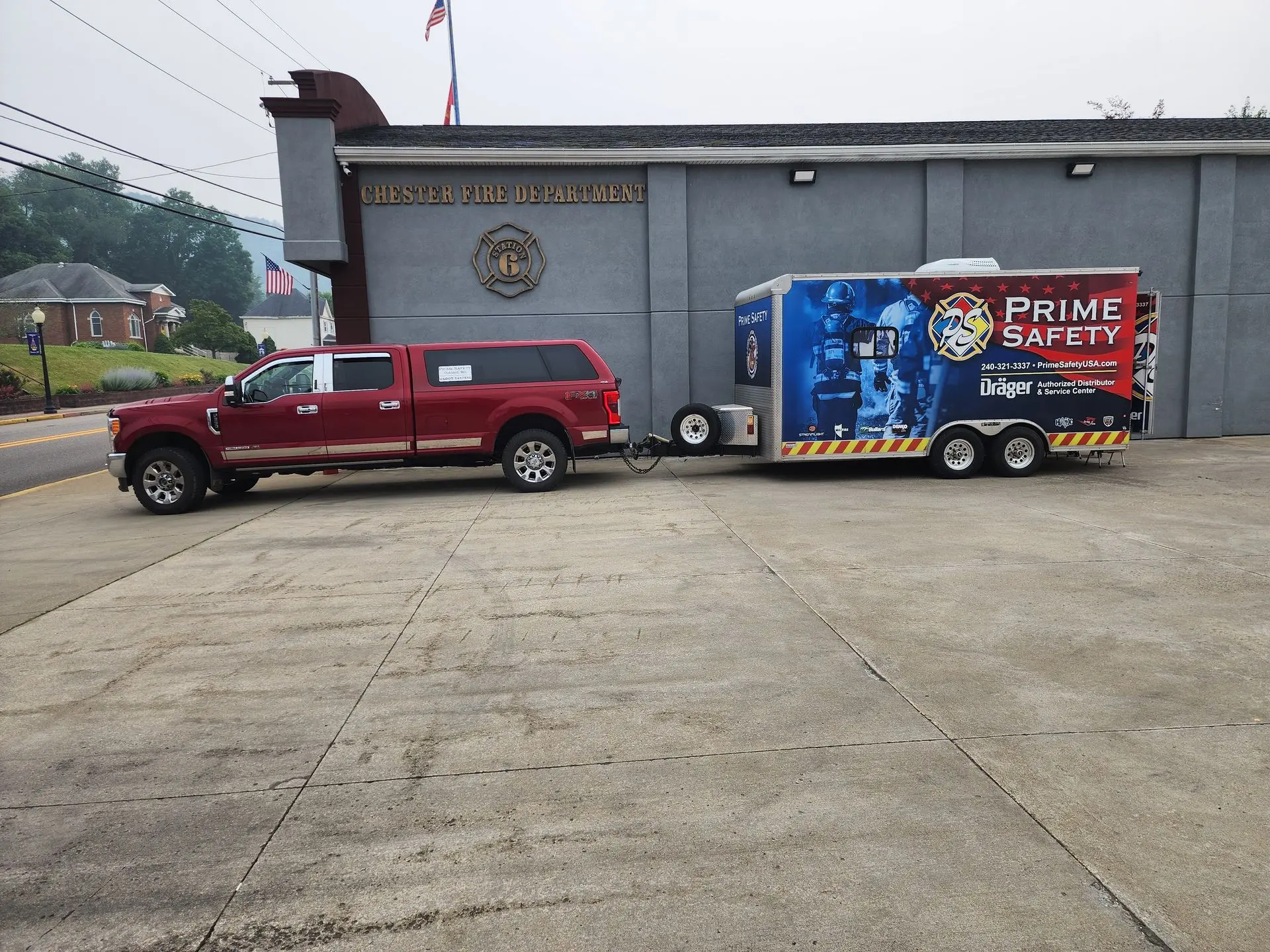 Prime Safety Service Trailer at Chester Fire Department WV for annual service