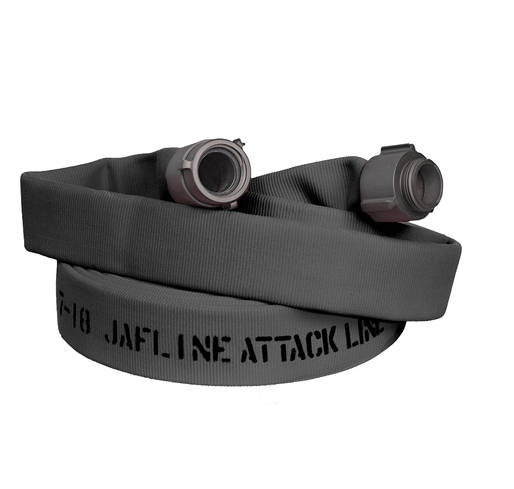 [JL150L025-NH150] Kuriyama Jafline All Polyester Double-Jacket Fire Hose with Polyurethane Lining (1 1/2", Black, 25', NH/NST)